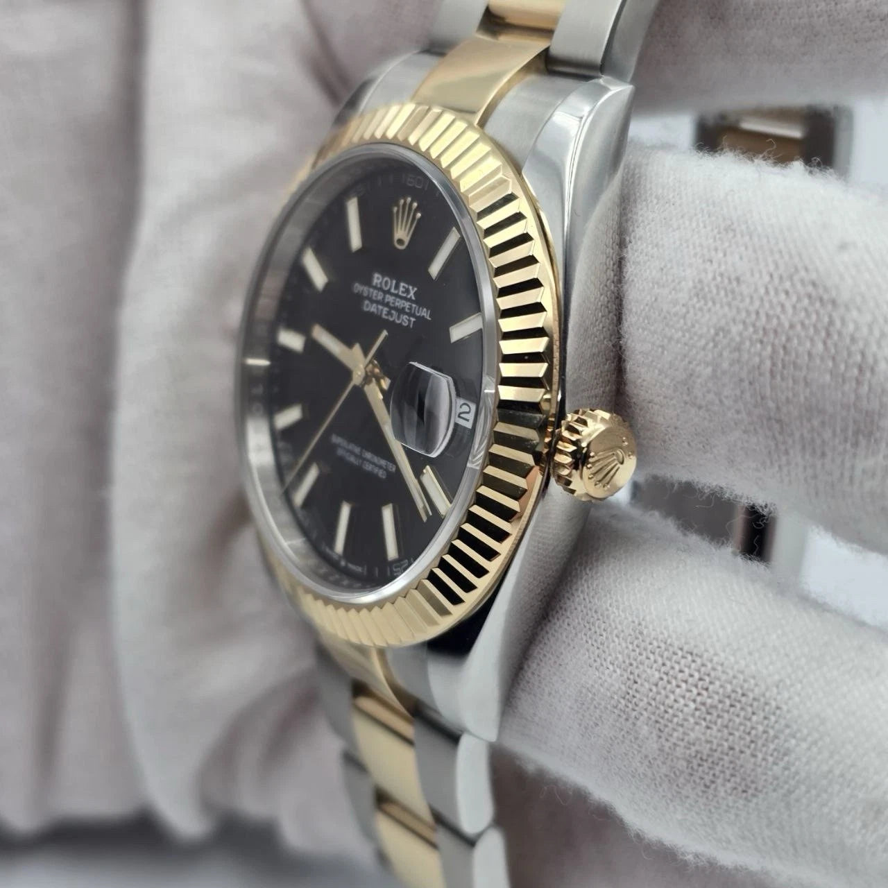 PAPERS 2023 Rolex Datejust 41mm Two Tone Black Dial Oyster 126333 BOX