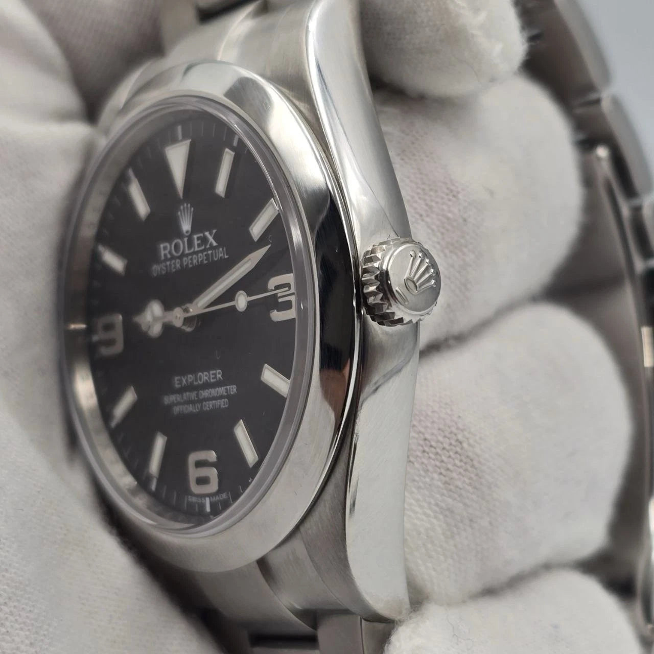 2014 PAPERS Rolex Explorer I Black Stainless Steel MK1 39mm Watch 214270 PAPERS