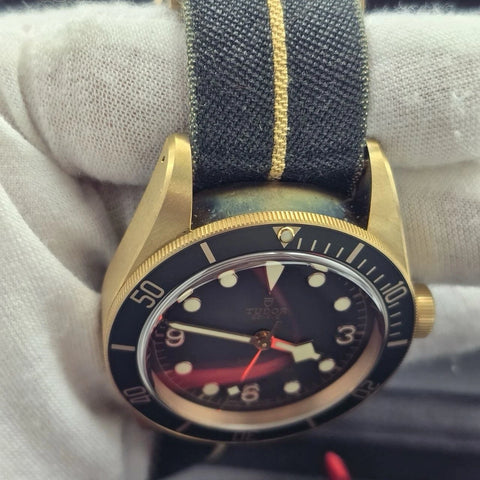2025 NEW Tudor Black Bay Bronze 43mm Black Dial Fabric Strap 79250BA Watch