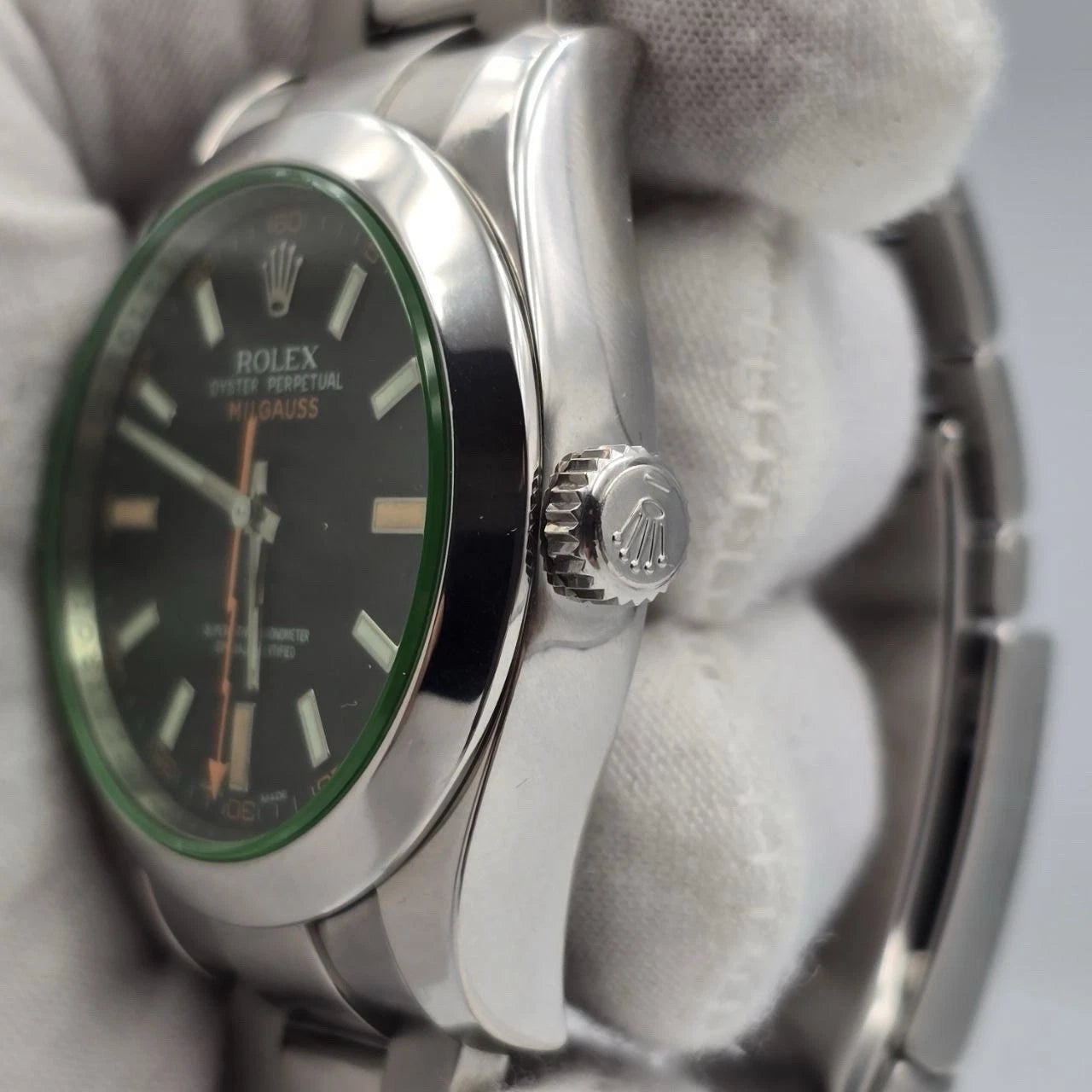 2011 PAPERS Rolex Milgauss 116400V Black Dial Orange Hand 40mm BOX