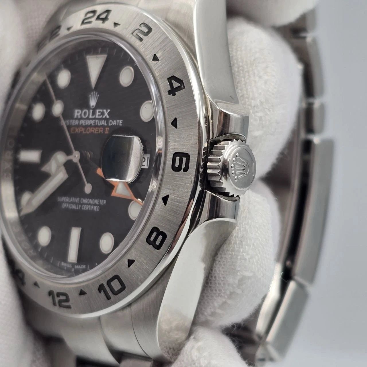 PAPERS MINT 2020 Rolex Explorer II Black Orange Steel 42mm Watch 216570 BOX