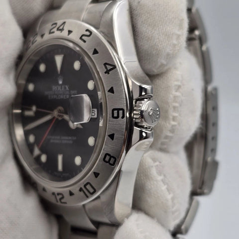 PAPERS 2007 Rolex Explorer II 16570 Black Dial NO HOLES Automatic Watch 40MM