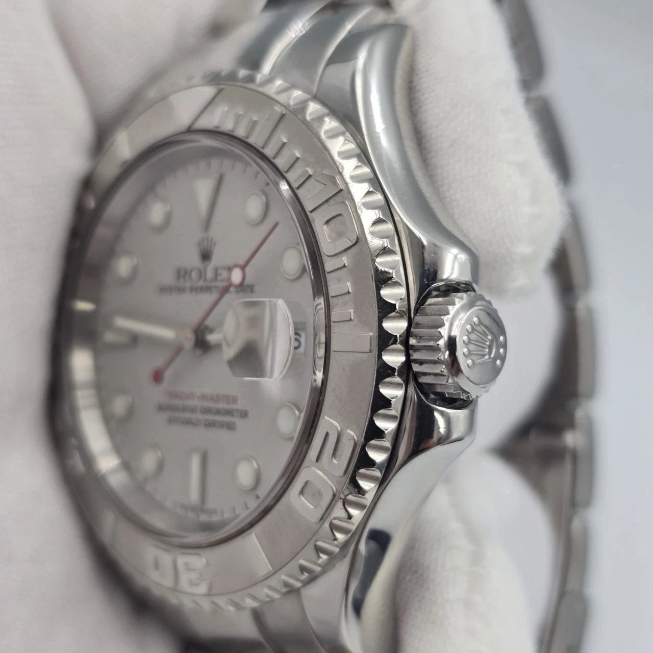 2005 PAPERS Rolex Yacht-Master 40mm 16622 Platinum Dial & Bezel Steel Watch