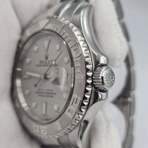2005 PAPERS Rolex Yacht-Master 40mm 16622 Platinum Dial & Bezel Steel Watch