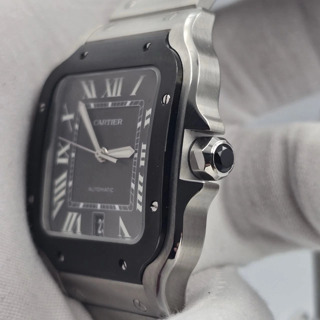 PAPERS Cartier Santos de Cartier WSSA0037 ADLC Gray Dial 39.8mm Watch BOX