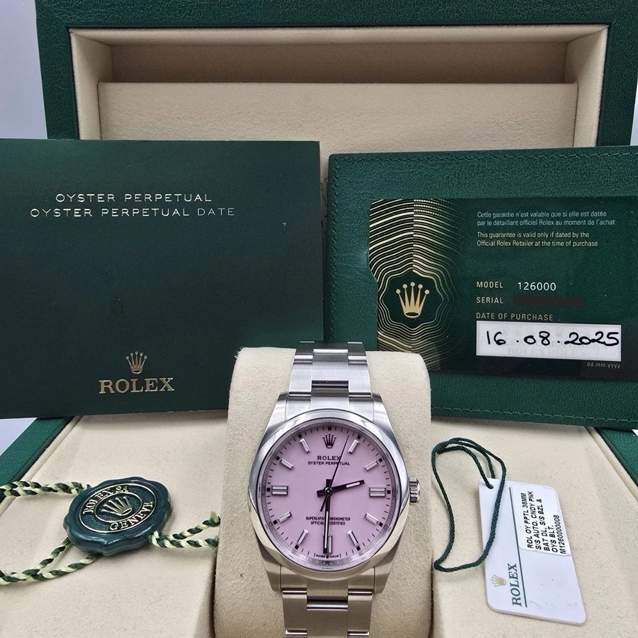 Rolex Oyster Perpetual 126000 Candy Pink Dial