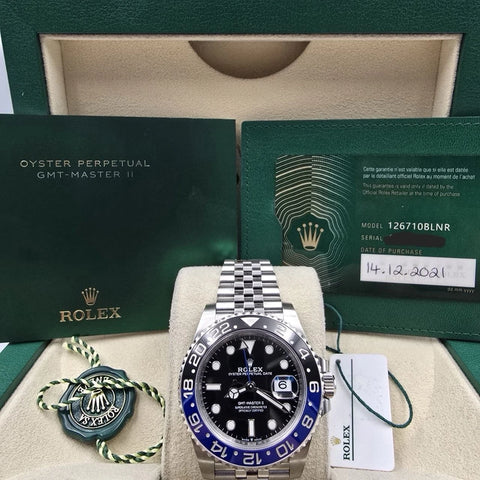 2021 PAPERS Rolex GMT-Master II 126710BLNR Batgirl Jubilee 40mm Watch BOX