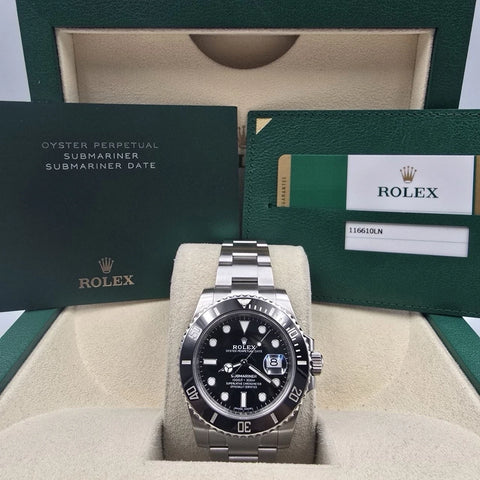 2019 PAPERS Rolex Submariner Date 116610LN Steel Black Ceramic 40mm Watch BOX