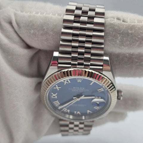 2020 PAPERS Rolex Datejust 41mm 126334 Steel Jubilee Roman Blue Dial BOX