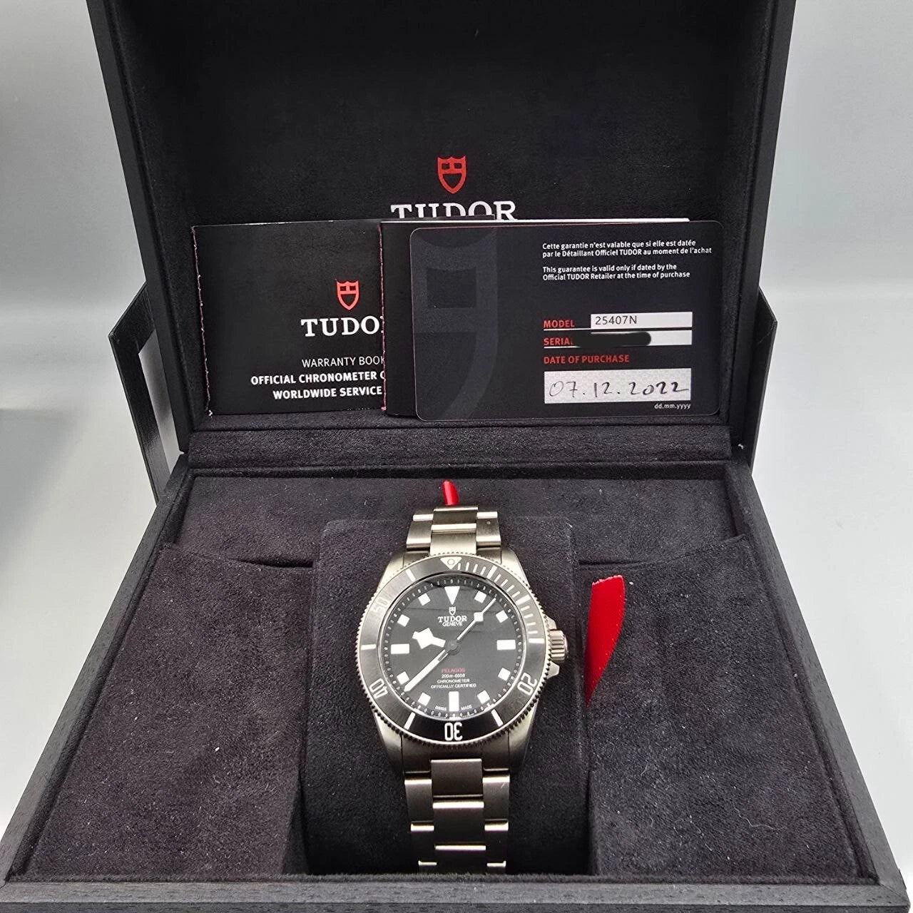 PAPERS 2022 Tudor Pelagos 39mm Titanium Black Dial Automatic Watch 25407N BOX