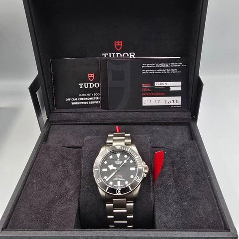 PAPERS 2022 Tudor Pelagos 39mm Titanium Black Dial Automatic Watch 25407N BOX
