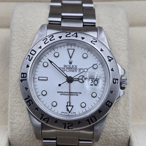 Rolex Explorer II White 40mm Stainless Steel Oyster Date Watch 16570