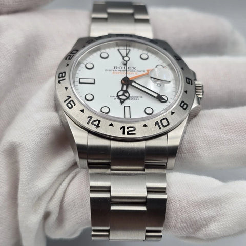2025 PAPERS Rolex Explorer II 42mm 226570 Stainless Steel Polar White Dial BOX