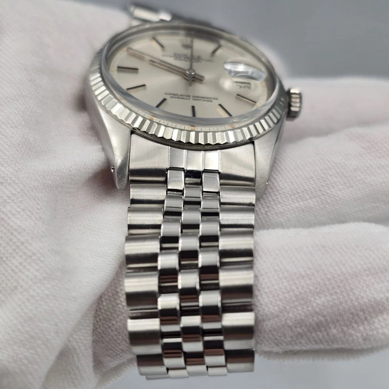 Rolex Datejust 1601 Stainless Steel Silver Stick Dial Jubilee 36mm Watch