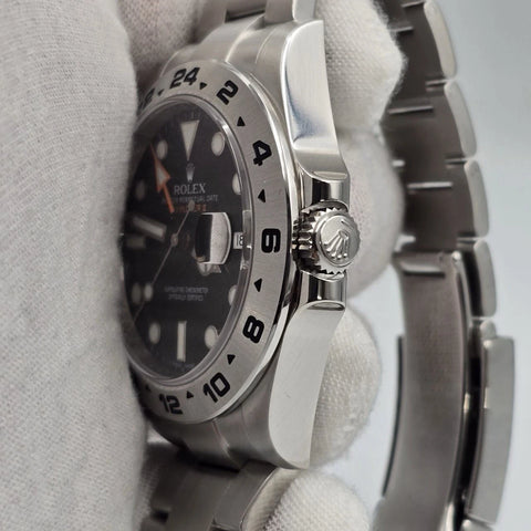 PAPERS 2012 UNPOLISHED Rolex Explorer II Black Orange 42mm Watch 216570 BOX