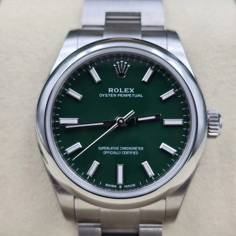 NEW 2025 Rolex Oyster Perpetual Stainless Steel 277200 31mm Green UNWORN