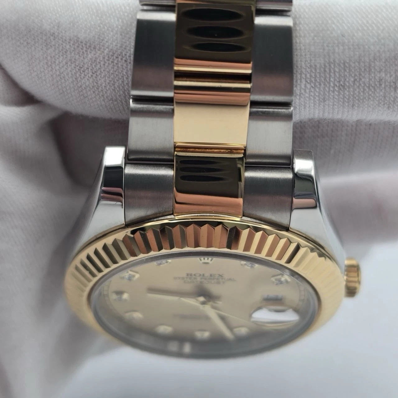 2010 PAPERS Rolex Datejust II 41mm 116333 Two Tone 18K Gold Champagne Dial BOX