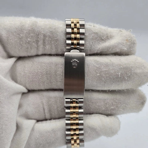 Rolex Lady Datejust 26mm Yellow Gold Steel Factory Champagne Diamond Dial 69173
