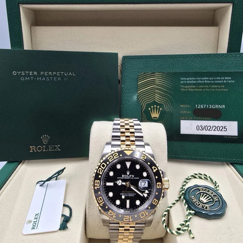 PAPERS 2025 Rolex GMT-Master II 40mm 126713GRNR Two-Tone Zombie Jubilee BOX