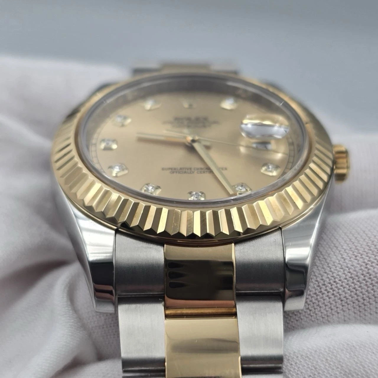 2010 PAPERS Rolex Datejust II 41mm 116333 Two Tone 18K Gold Champagne Dial BOX