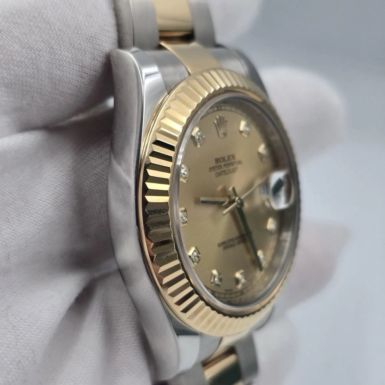 2010 PAPERS Rolex Datejust II 41mm 116333 Two Tone 18K Gold Champagne Dial BOX