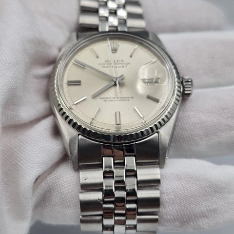 Rolex Datejust 1601 Stainless Steel Silver Stick Dial Jubilee 36mm Watch