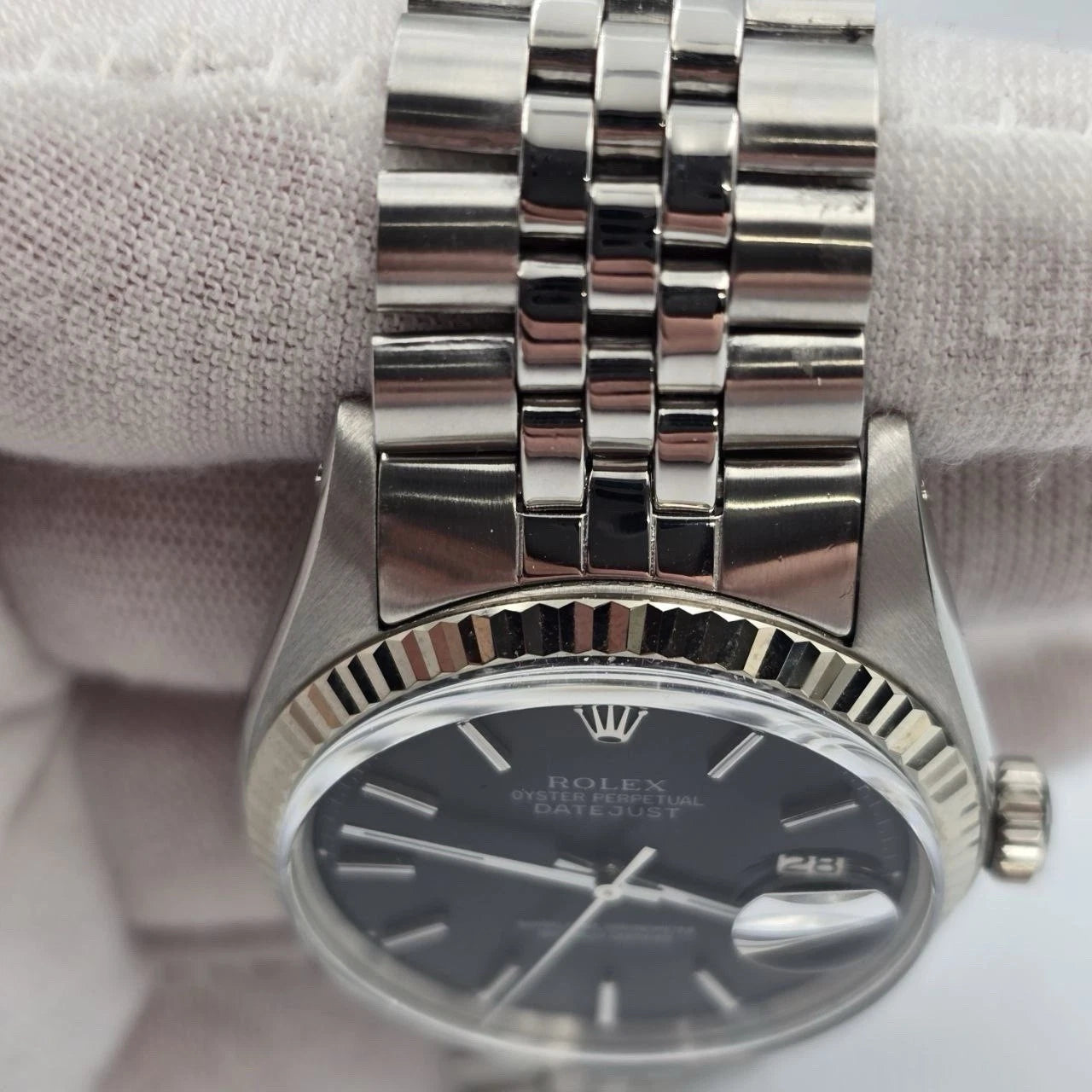 Rolex Datejust 1601 Stainless Steel Factory BLACK Dial Jubilee 36mm Watch