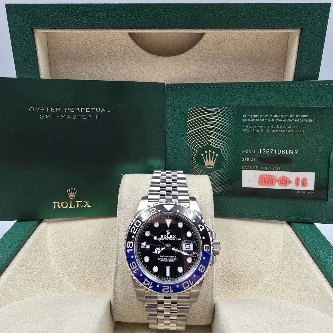 2020 PAPERS Rolex GMT-Master II 126710BLNR Batgirl Jubilee 40mm Watch BOX