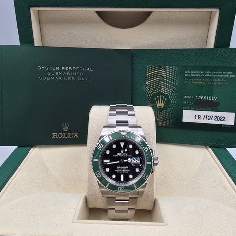 2022 PAPERS Rolex Submariner Date Starbucks Green Bezel Black 41mm 126610LV BOX