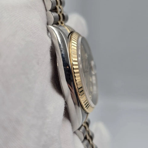 PAPERS Rolex Datejust 36mm Champagne Diamond Dial Two Tone Jubilee 16233 BOX