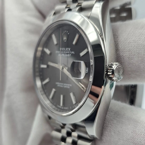 PAPERS 2021 Rolex Datejust 41mm 126300 Rhodium Grey Smooth Bezel Jubilee BOX