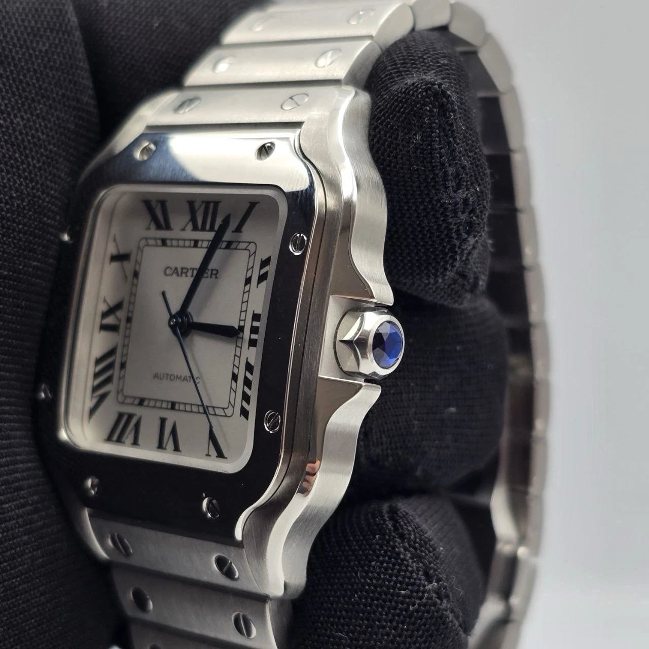 Cartier Santos De Cartier Medium Model Auto Steel Watch 35mm Watch WSSA0029 B+P