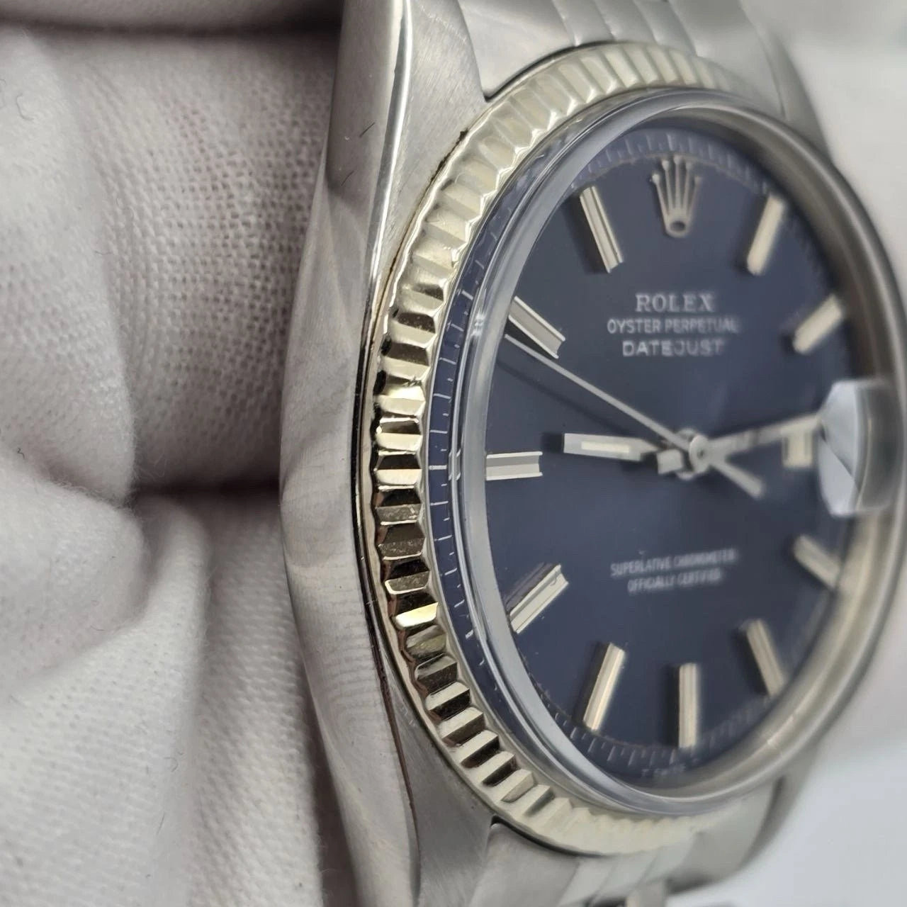 Rolex Datejust 1601 Steel Factory Blue Dial Jubilee 36mm Watch