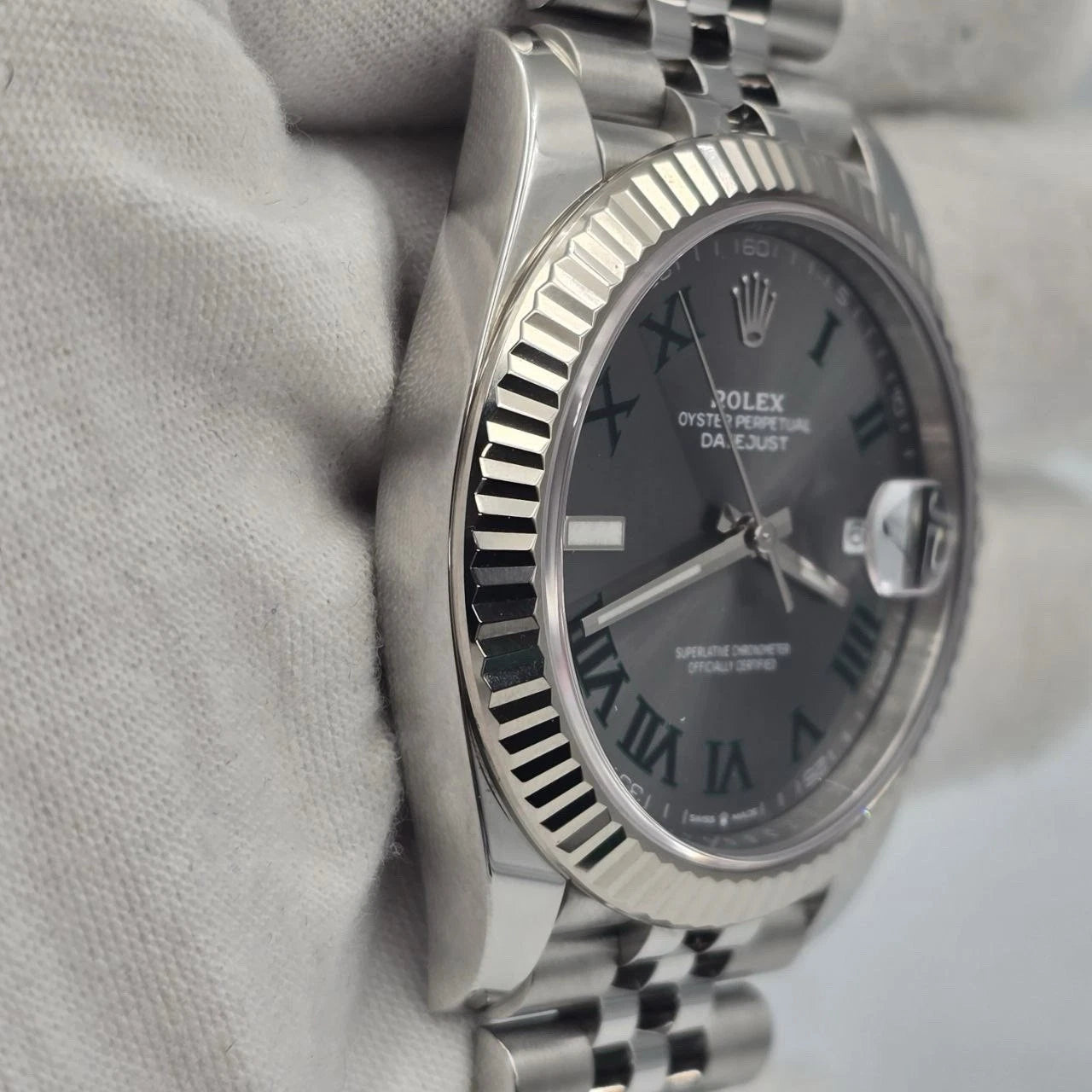 PAPERS 2024 Rolex Datejust 41mm 126334 Steel Jubilee Gray Wimbledon Dial BOX