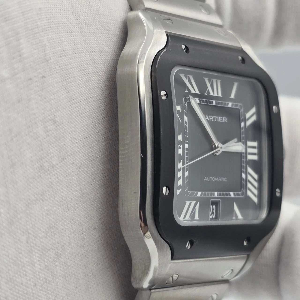 PAPERS Cartier Santos de Cartier WSSA0037 ADLC Gray Dial 39.8mm Watch BOX