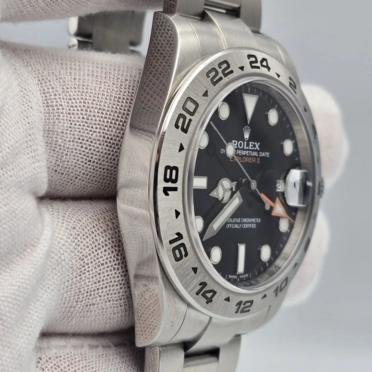PAPERS MINT 2020 Rolex Explorer II Black Orange Steel 42mm Watch 216570 BOX