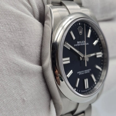 NEW 2025 PAPERS Rolex Blue Oyster Perpetual Steel 41mm Watch BOX 124300 UNWORN