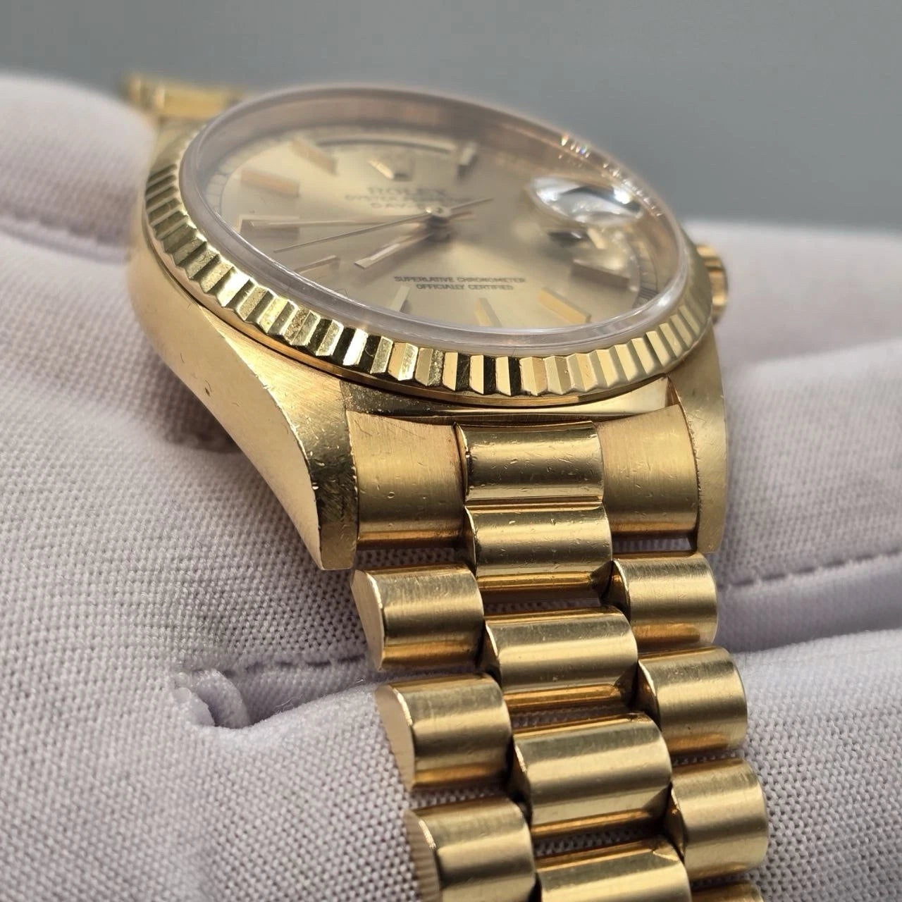 PAPERS Rolex President Day Date 36mm Champagne Dial 18238 Double Quick Gold BOX