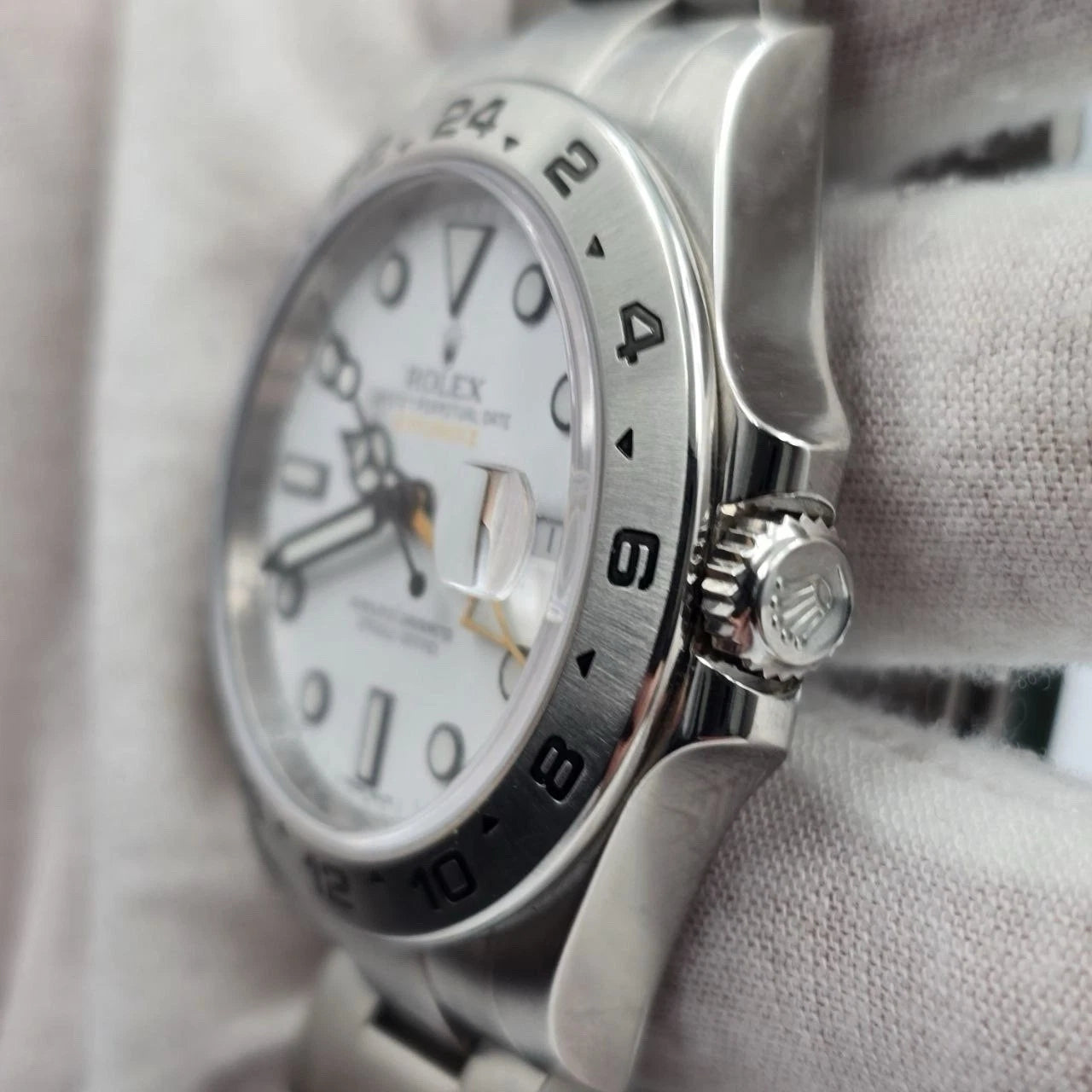 2012 PAPERS Rolex Explorer II Stainless Steel White Orange 42mm Watch 216570 BOX