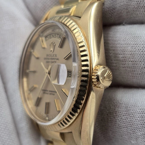 PAPERS Rolex Day-Date 1803 President German 18k Gold 36mm Factory Champagne Dial