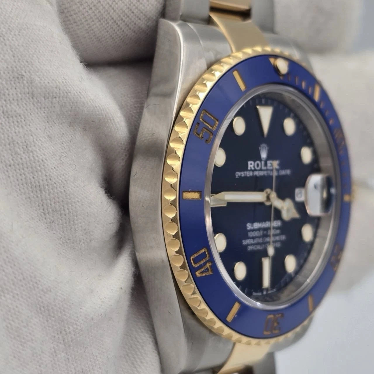 PAPERS 2021 Rolex Submariner Blue Dial Two Tone Gold 41mm Watch 126613LB BOX