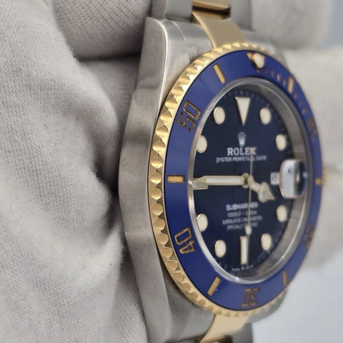PAPERS 2021 Rolex Submariner Blue Dial Two Tone Gold 41mm Watch 126613LB BOX