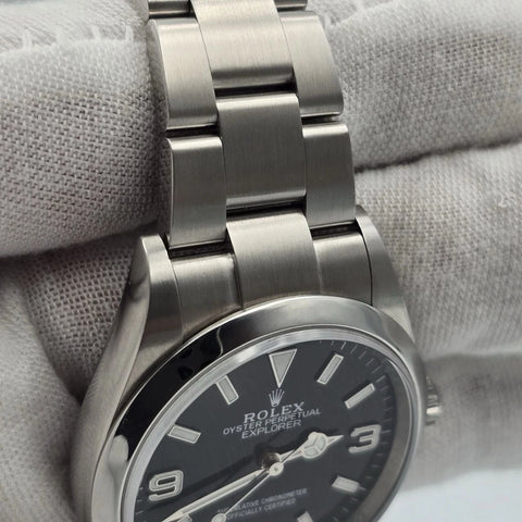 PAPERS MINT 2021 Rolex Explorer Black Dial Stainless Steel 36mm Watch 124270 BOX