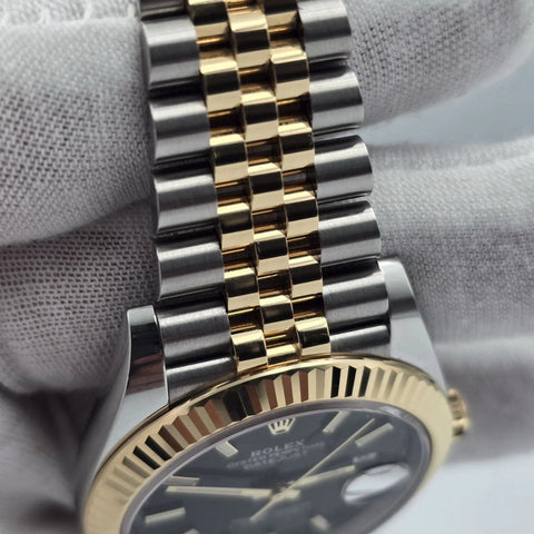 PAPERS 2024 Rolex DateJust 41mm Two Tone Black Index Dial Jubilee 126333 BOX