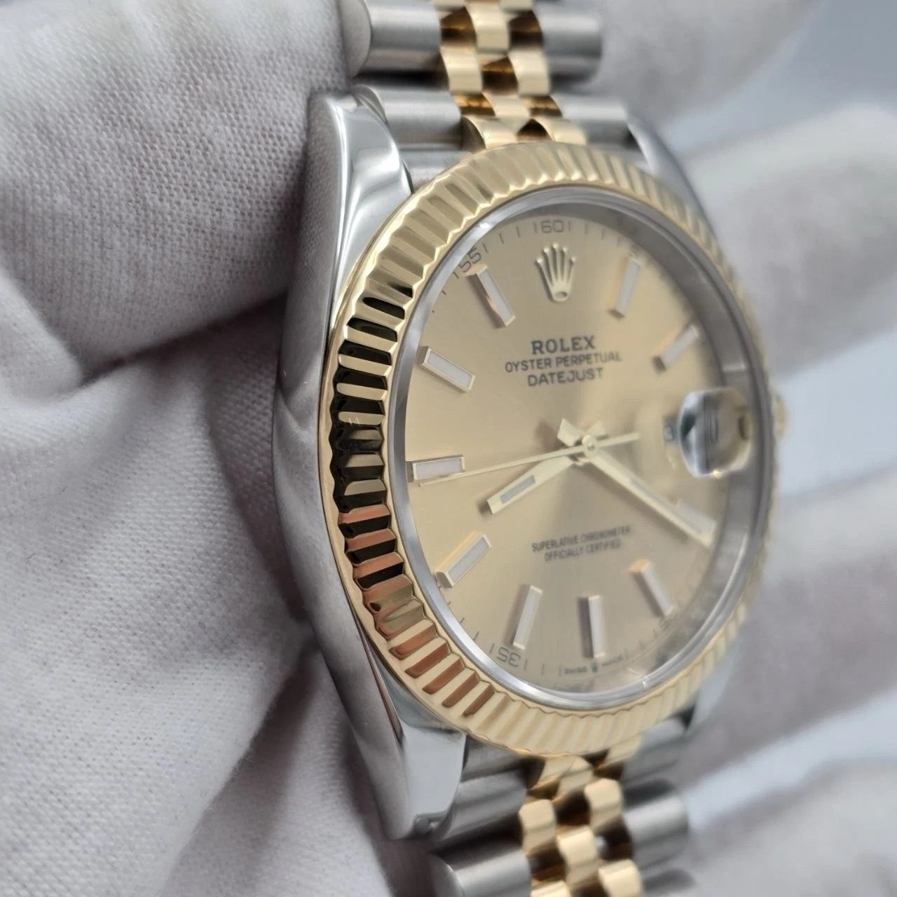 2019 PAPERS Rolex Datejust 41mm 126333 Two Tone Jubilee Champagne Dial BOX
