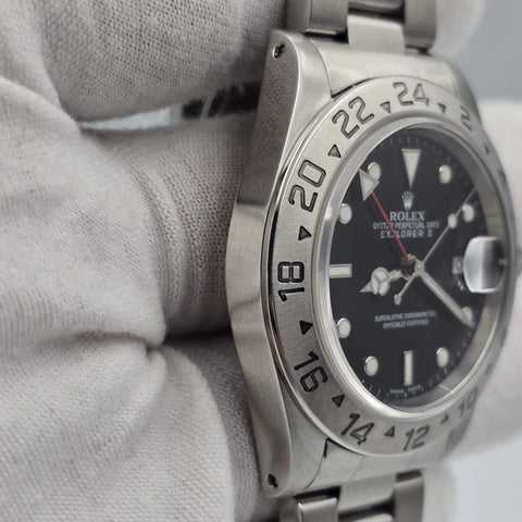 Rolex Explorer II Black 16570 Stainless Steel Oyster Date Watch 40mm