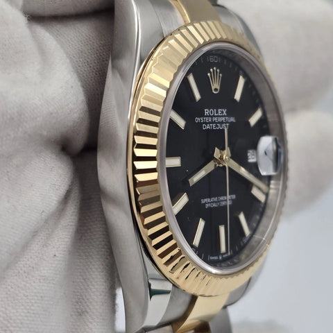 MINT PAPERS 2023 Rolex DateJust 41mm Two Tone Black Dial Oyster 126333 BOX