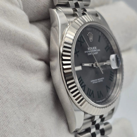 NEW 2025 Rolex Datejust 41mm 126334 Steel Jubilee Gray Wimbledon Dial UNWORN