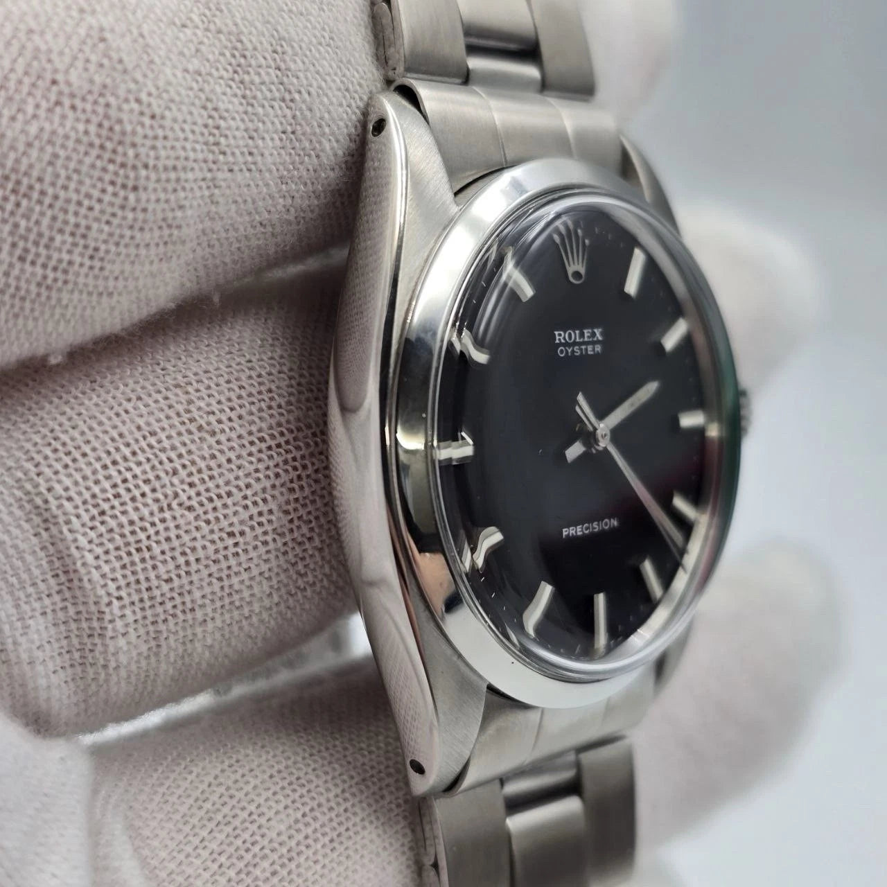 Rolex Oyster Date Precision 6426 Stainless Steel 34mm Manual Black Dial Watch