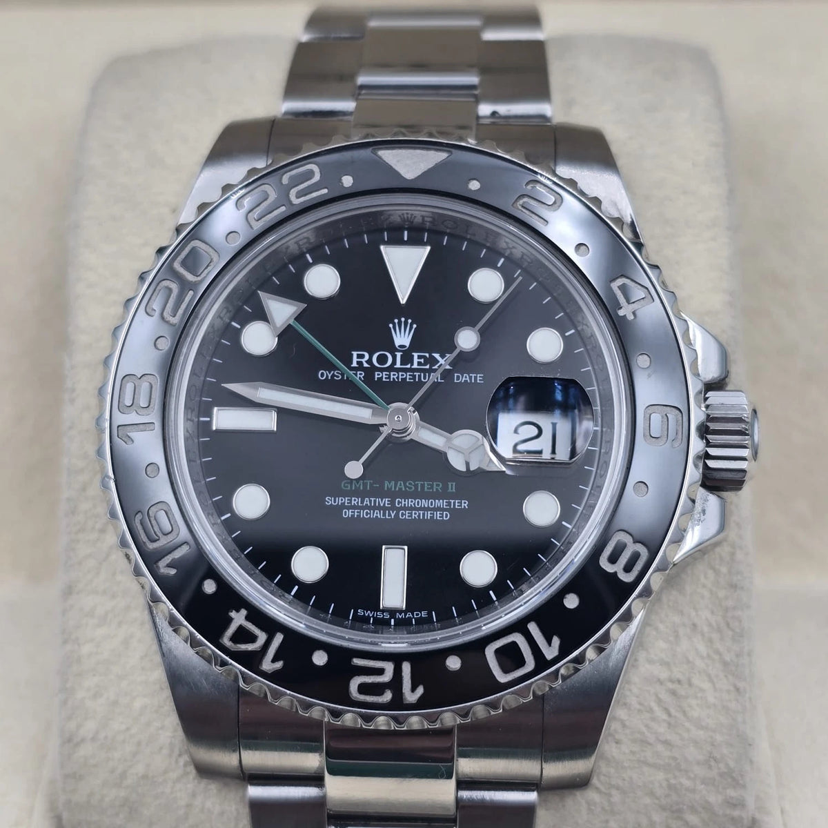 Rolex GMT Master II Green Arrow 116710LN Steel Ceramic Black 40mm Watch